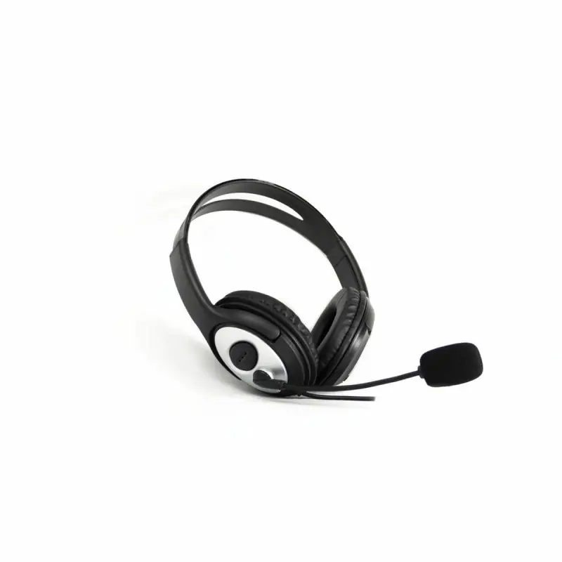 Headphones with Microphone CoolBox COO-AUM-01 Black Black/Silver Silver
