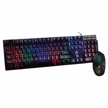 Keyboard with Gaming Mouse ELBE PTR-103-G Black