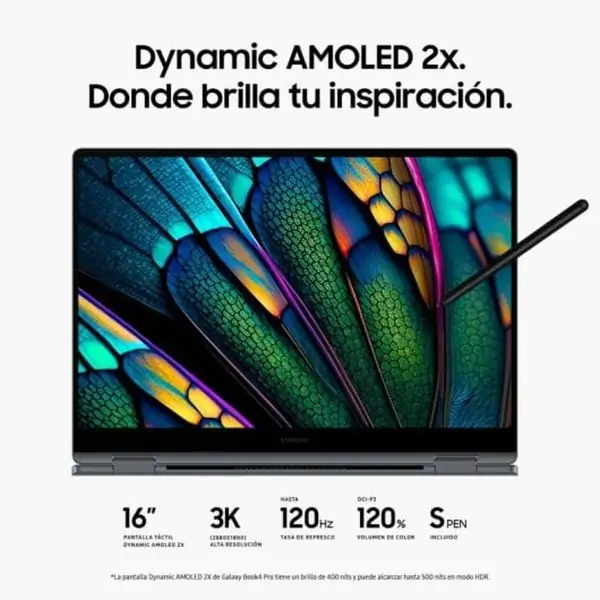 Laptop Samsung Galaxy Book4 Pro 360 NP960QGK-KG2ES 16" Intel Evo Core Ultra 7 155H 16 GB RAM 1 TB SSD