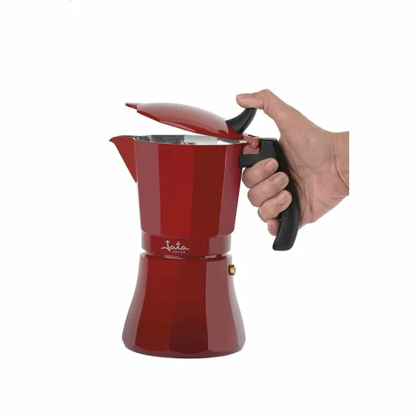 Italian Coffee Pot JATA HCAF2012 * Red Aluminium (12 Cups)