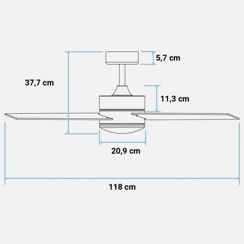 Ceiling Fan Universal Blue 250-UVT1310 70 W...