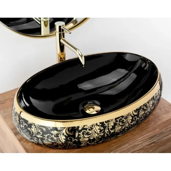 Countertop Basin Rea Meryl Black / Gold