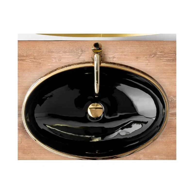 Countertop Basin Rea Meryl Black / Gold