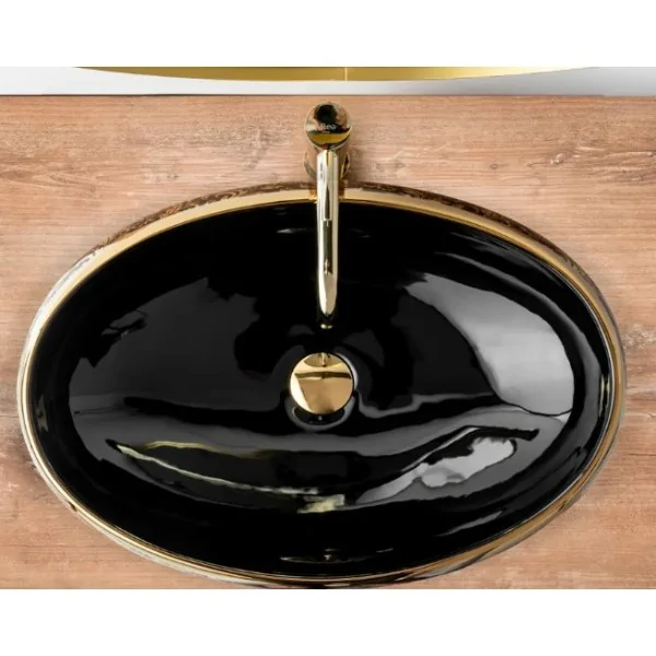 Countertop Basin Rea Meryl Black / Gold
