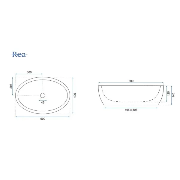 Countertop Basin Rea Meryl Black / Gold