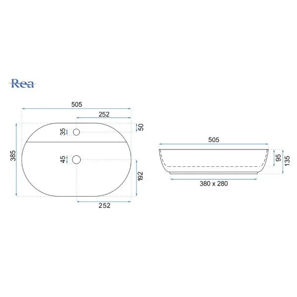 COUNTERTOP BASIN REA AURA 51