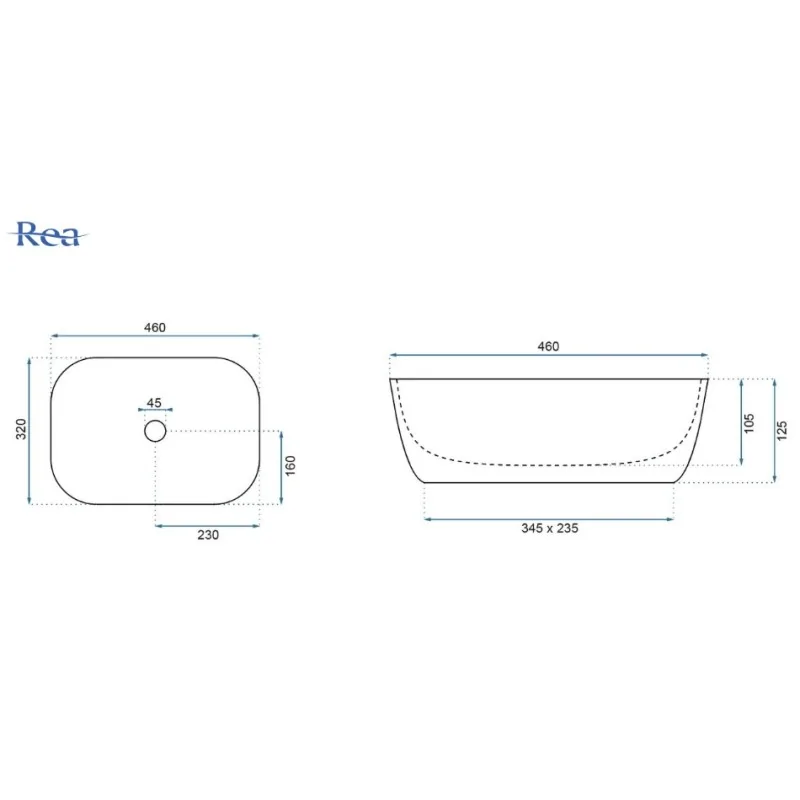Countertop Basin Rea Belinda Marble Mat