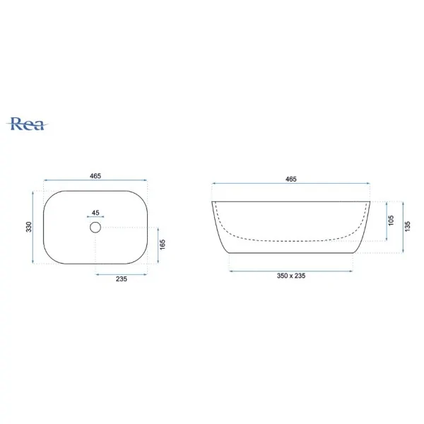 Countertop washbasin Rea Belinda Black Gold