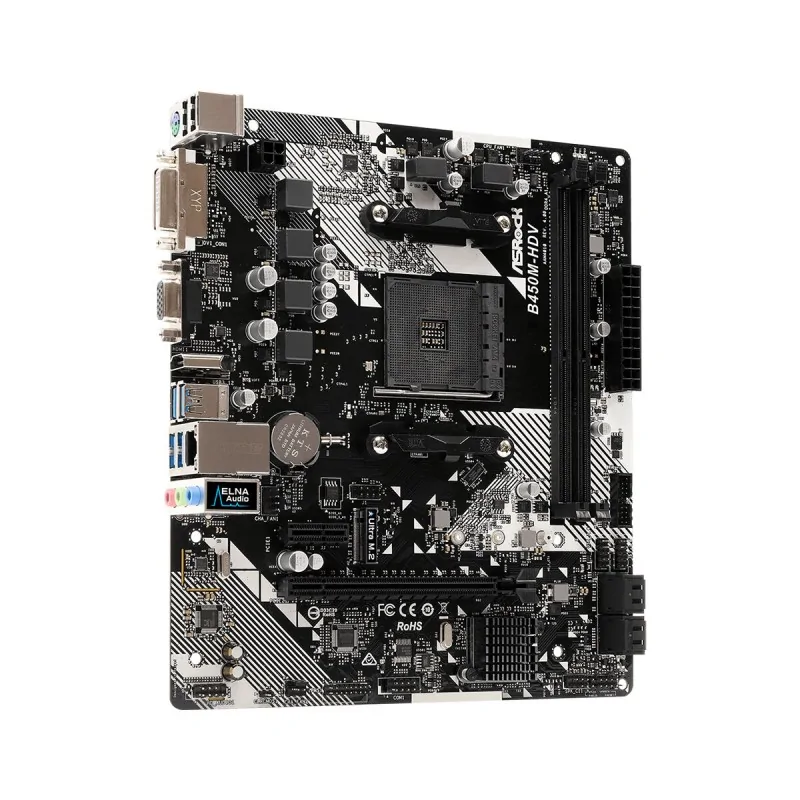 Motherboard ASRock B450M-HDV R4.0 AMD B450 AMD...