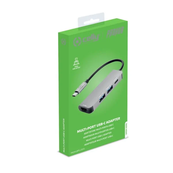 USB-C Hub Celly Prohub Grey (1 Unit)