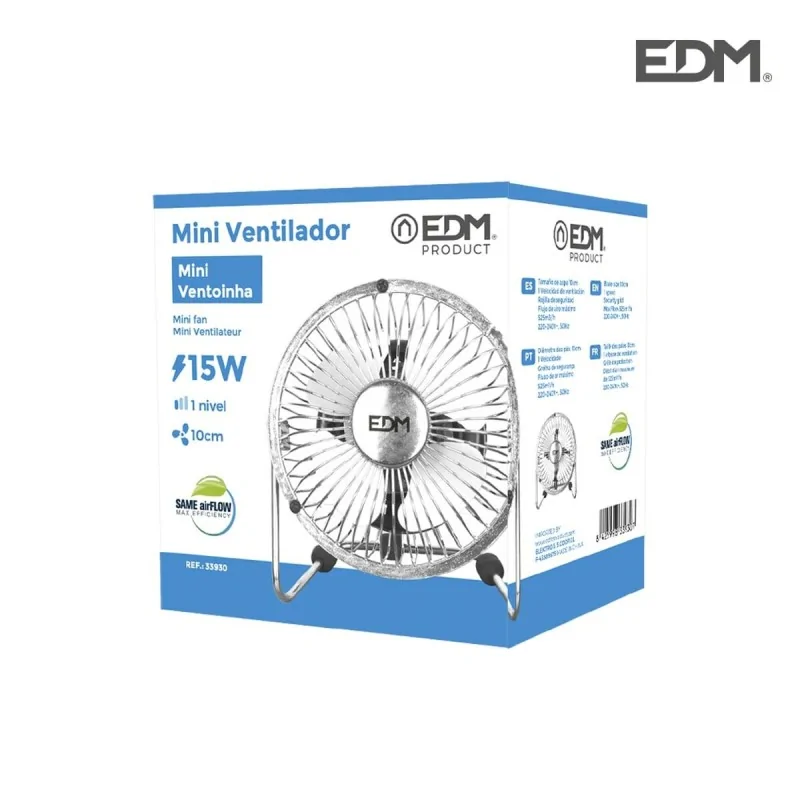 Table Fan EDM industrial Mini Silver Ø 10 x 15 cm