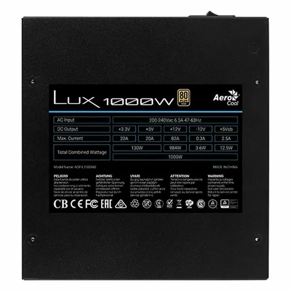 Power supply Aerocool LUX1000 1000 W 130 W 80 Plus Gold