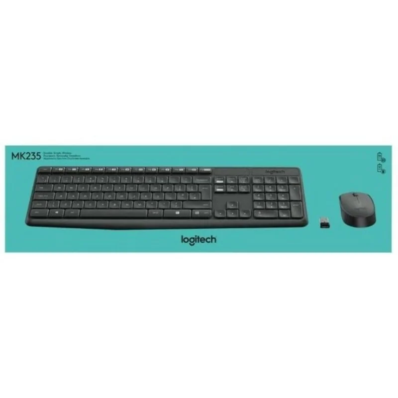 Keyboard and Wireless Mouse Logitech 920-007919 QWERTY Grey Black Spanish Qwerty