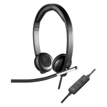 Headphones with Microphone Logitech 981-000519 USB 2.0...