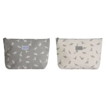 Travel Vanity Case DKD Home Decor White Grey Cotton 33 x...