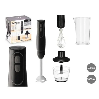 Hand-held Blender Argon JE-908BL Black Grey 1000 W