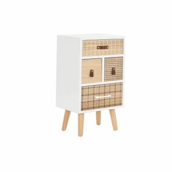 Nightstand DKD Home Decor Natural White Natural rubber...