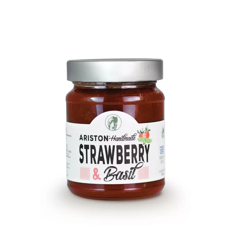 Ariston Strawberry & Basil 400 gr Handmade Marmalade.