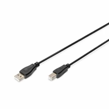 USB A to USB B Cable Digitus AK-300102-010-S Black 1 m