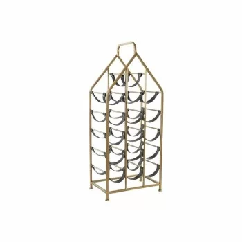 Bottle rack DKD Home Decor Black Golden Metal Plastic...