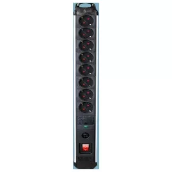 Power Socket 8 Sockets with Switch Silver Electronics...