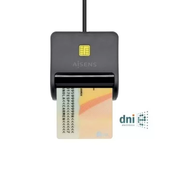 Smart Plug Aisens Lector de Tarjeta Inteligente DNI, Negro
