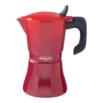 Italian Coffee Pot Oroley Petra 9 Cups Red Aluminium