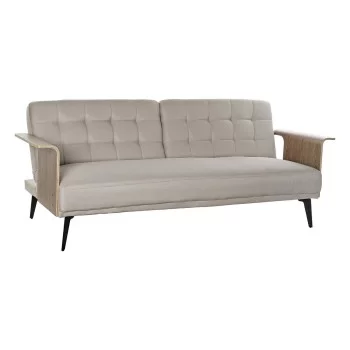 Sofabed DKD Home Decor 203 x 87 x 81 cm Black Beige Metal...