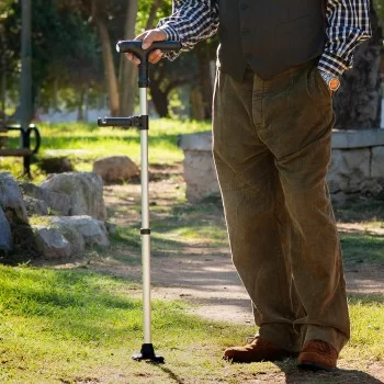 Extendable Walking Stick with LED, Alarm and Grabber...