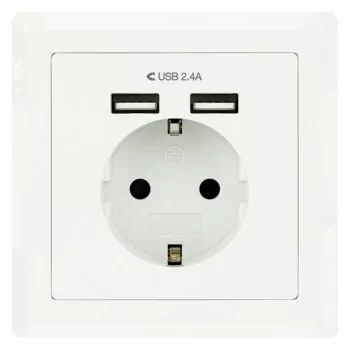 Wall Plug with 2 USB Ports TooQ Base de enchufe de pared...