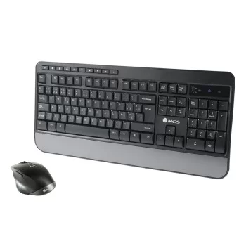 Keyboard and Mouse NGS SPELL KIT Black Spanish Qwerty