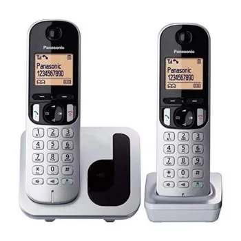 Wireless Phone Panasonic KXTGC212SPS Amber Silver Metallic