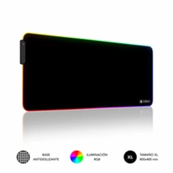 Mouse Mat Subblim LED RGB Multicolour XL Black