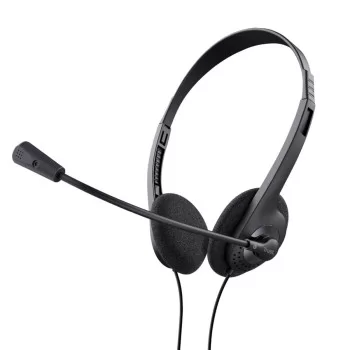 Headphones with Microphone Trust 24659 Black USB Jack 3.5...