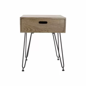 Nightstand DKD Home Decor Metal Mango wood (48.5 x 40.5 x...
