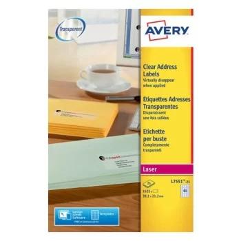 Adhesive labels Avery Transparent 210 x 297 mm 38,1 x...