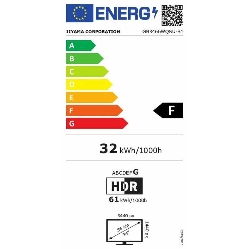 Monitor Iiyama GB3466WQSU-B1 34" Curve LED VA...