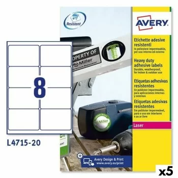 Printer Labels Avery L4515 White 20 Sheets 99,1 x 67,7 mm...