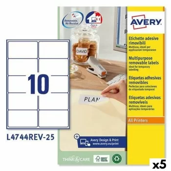 Printer Labels Avery L4744REV White 25 Sheets 96 x 50,8...