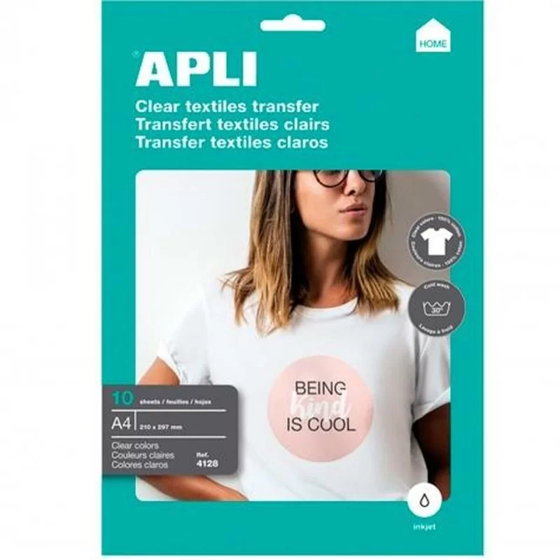 Printer Paper Apli Transfer 4128 Textile A4 100...