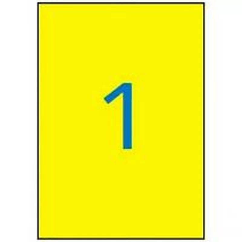 Printer Labels Apli Yellow 210 x 297 mm