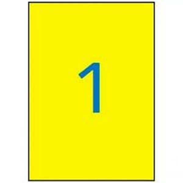 Printer Labels Apli Yellow 210 x 297 mm