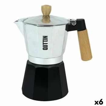 Italian Coffee Pot Quttin 12 Cups Wood Aluminium (6 Units)