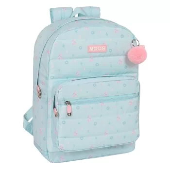 Laptop Backpack Moos Garden 32 x 43 x 14 cm Turquoise