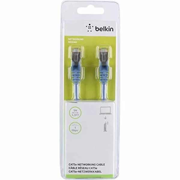UTP Category 5e Rigid Network Cable Belkin A3L793BT01MBLHS Grey Blue 1 m 1 Unit