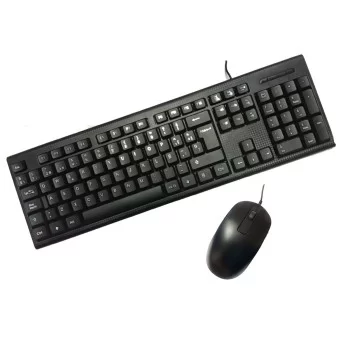 Keyboard and Mouse CoolBox HK-616 + HM-81 Black Spanish...