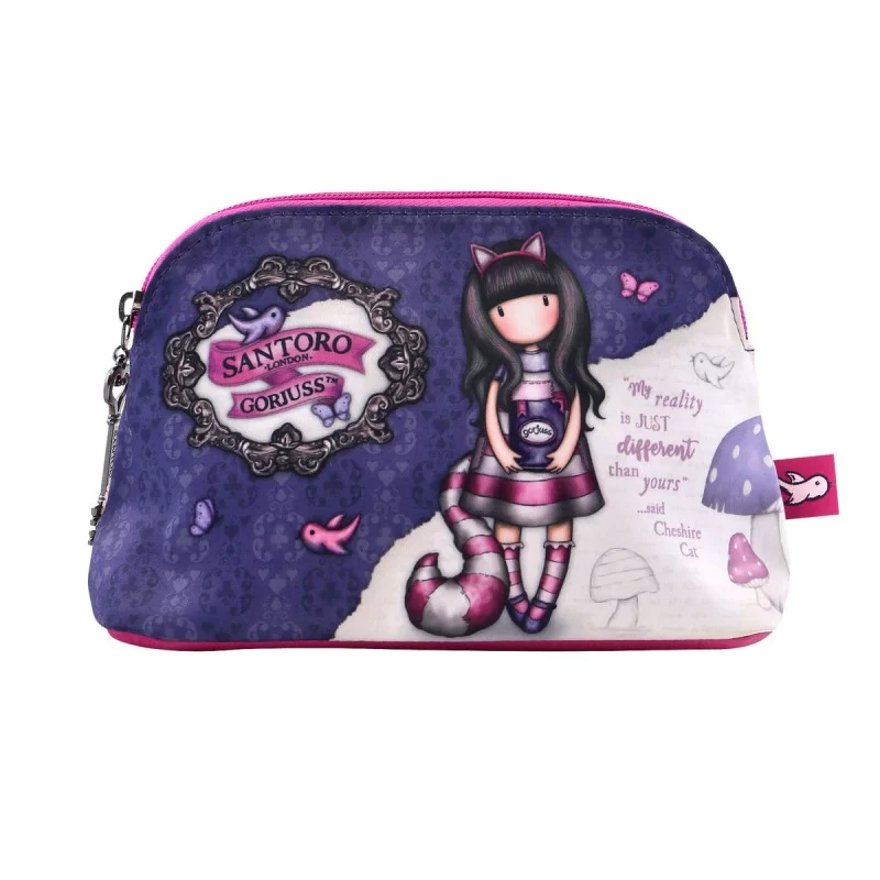 Travel Vanity Case Gorjuss Cheshire cat Purple (21 x 14 x 8.5 cm)