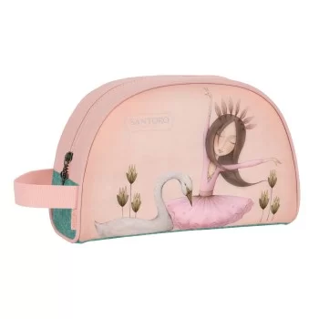 Travel Vanity Case Santoro Swan lake Grey Pink Polyester...