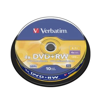 DVD-RW Verbatim 10 Units Black 4,7 GB 4x (10 Units)