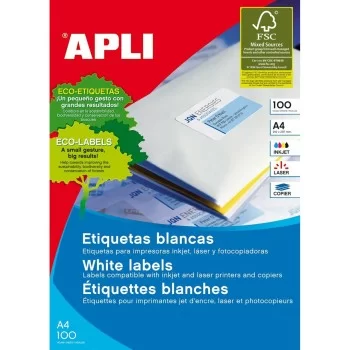 Adhesive labels Apli 1276 100 Sheets 70 x 42,4 mm White